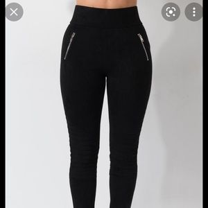 Ammo x Akira Suede Moto Leggings